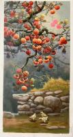 艺术家黎群日记:柿柿如意，60-120㎝布面油画。《事事如意》，挂满枝头的柿【图0】