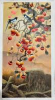 艺术家黎群日记:柿柿如意，60-120㎝布面油画。《事事如意》，挂满枝头的柿【图2】