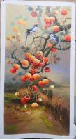 艺术家黎群日记:柿柿如意，60-120㎝布面油画。《事事如意》，挂满枝头的柿【图3】