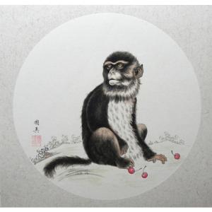 艺术品图片：艺术家蔡国英国画作品名称《【生肖猴】作者蔡国英》价格866.00 元