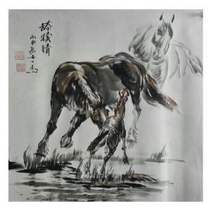 艺术品图片：艺术家邵西安国画作品名称《【舔犊情】作者邵西安》价格3840.00 元