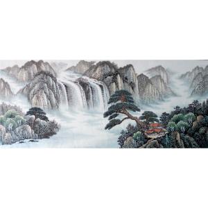 艺术品图片：艺术家韦杰球国画作品名称《【高山流水17】作者韦杰球》价格720.00 元