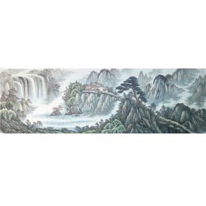 艺术品图片：艺术家韦杰球国画作品名称《【高山流水32】作者韦杰球》价格720.00 元