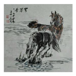 艺术品图片：艺术家邵西安国画作品名称《【双马】作者邵西安》价格3840.00 元
