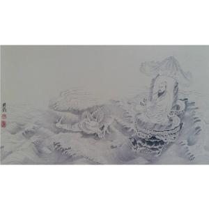 艺术品图片：艺术家杨国钧国画作品名称《【游船】作者杨国钧》价格18720.00 元