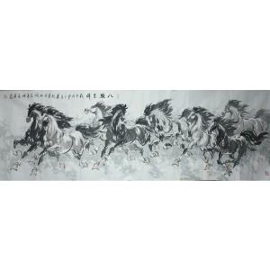 艺术品图片：艺术家刘建国国画作品名称《【八骏呈祥】作者刘建国》价格700.00 元