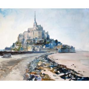 杨阳国画作品《【Mont-Saint-Michel】作者杨阳》价格1440.00元