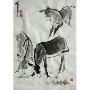艺术品图片：艺术家张忠顺国画作品名称《【三只驴】作者张忠顺》价格2400.00 元