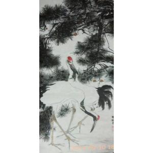 艺术品图片：艺术家付师平国画作品名称《【丹顶鹤】作者付师平》价格672.00 元