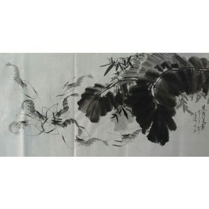 艺术品图片：艺术家周居安国画作品名称《【水墨游虾】作者周居安》价格2880.00 元