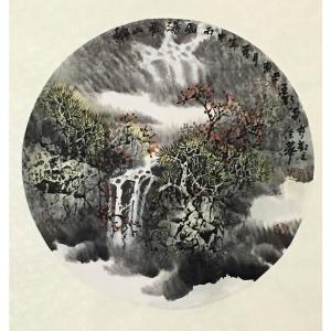 艺术品图片：艺术家原东平国画作品名称《【岩石瀑布】作者原东平》价格21600.00 元