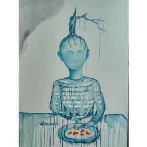 艺术品图片：艺术家兰笑凤油画作品名称《【树头】作者兰笑凤》价格6720.00 元