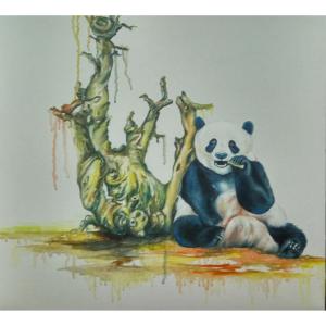 艺术品图片：艺术家兰笑凤油画作品名称《【国宝之宝】作者兰笑凤》价格6720.00 元