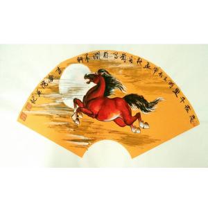 艺术品图片：艺术家杨金岗国画作品名称《【红马】作者杨金岗》价格480.00 元