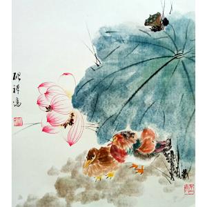 艺术品图片：艺术家张清永国画作品名称《【鸳鸯戏水】》价格858.00 元