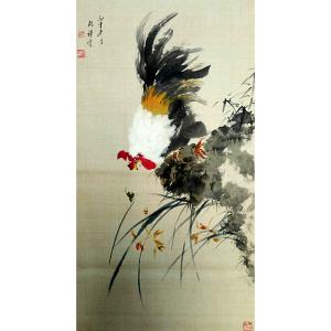 艺术品图片：艺术家张清永国画作品名称《【雄鸡扑食】》价格1258.00 元