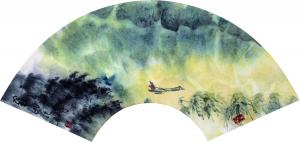 艺术品图片：艺术家黄东辉国画作品名称《翠湖泛舟》价格6300.00 元