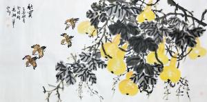 艺术品图片：艺术家陈宏洲国画作品名称《秋实》议价