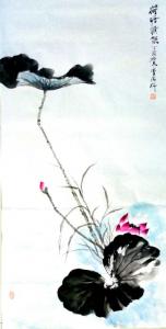 艺术品图片：艺术家李牧国画作品名称《荷塘情韵》价格50800.00 元