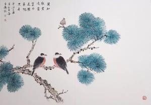 艺术品图片：艺术家安士胜国画作品名称《花鸟》议价