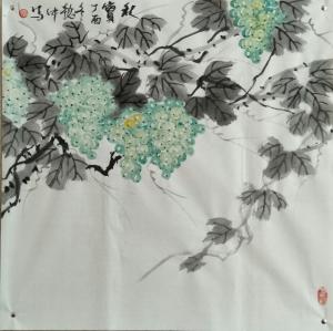 艺术品图片：艺术家庞懿中国画作品名称《秋实》价格16000.00 元