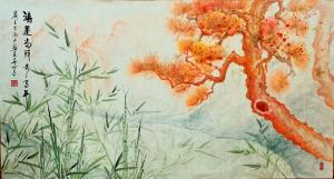 艺术品图片：艺术家苏进春国画作品名称《鸿运当头步步高升》价格1200.00 元