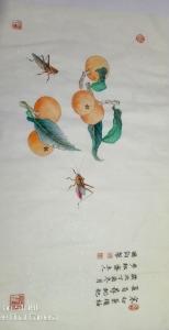 艺术品图片：艺术家杨国钧国画作品名称《工笔枇杷草虫》价格1500.00 元