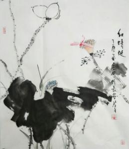 田君才国画作品《红蜻蜓》价格4800.00元