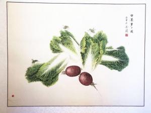 艺术品图片：艺术家崔英阁国画作品名称《白菜萝卜图》价格15000.00 元
