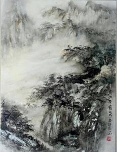艺术品图片：艺术家陈刚国画作品名称《黄山奇雾》价格1500.00 元