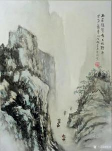 艺术品图片：艺术家陈刚国画作品名称《轻舟已过万重山》价格1500.00 元