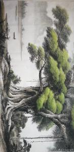 艺术品图片：艺术家宁建华国画作品名称《河畔丽影》价格2000.00 元