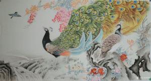 艺术品图片：艺术家韩梅国画作品名称《孔雀》议价