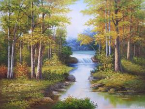 艺术品图片：艺术家黄联合油画作品名称《风景油画》议价
