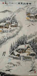 艺术品图片：艺术家吉大华国画作品名称《瑞雪兆丰年》价格500.00 元