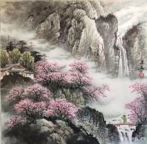 艺术品图片：艺术家宁建华国画作品名称《山水-春》价格700.00 元
