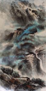 艺术品图片：艺术家王元国画作品名称《青山隐隐水长流》价格4000.00 元