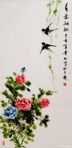 艺术品图片：艺术家夏沁国画作品名称《春意融融》价格300.00 元