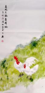 夏沁国画作品《春风又绿吉祥地》价格300.00元