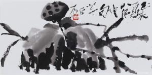 艺术品图片：艺术家鉴藏文化国画作品名称《秋塘微雨》价格10000.00 元
