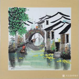 艺术品图片：艺术家李振军国画作品名称《山水-江南春意》价格480.00 元