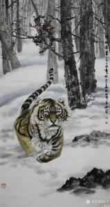 艺术品图片：艺术家石川国画作品名称《虎-雄风万里》议价