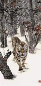 艺术品图片：艺术家石川国画作品名称《虎-大野雄风》议价