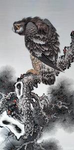 谷风国画作品《鹰-独孤求败》价格1600.00元