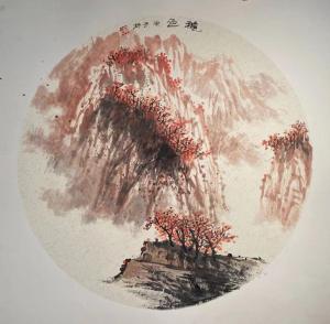 艺术品图片：艺术家悦阁林国画作品名称《山水画-秋色》价格300.00 元