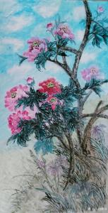 艺术品图片：艺术家雅涵一一主人凤喜国画作品名称《国色天香》价格5860.00 元