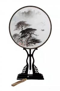 艺术品图片：艺术家罗树辉国画作品名称《团扇松-松江影》价格6000.00 元