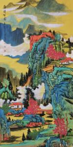 艺术品图片：艺术家任燕国画作品名称《山水画-锦绣家园》议价