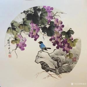 艺术品图片：艺术家徐建清国画作品名称《花鸟葡萄》价格6000.00 元