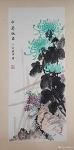 艺术品图片：艺术家李振军国画作品名称《秋菊傲霜》价格980.00 元